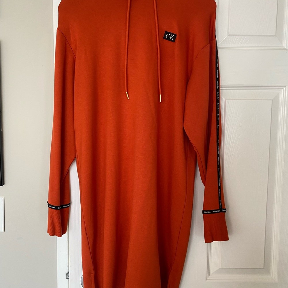 Calvin Klein Orange Long Sleeve Dress